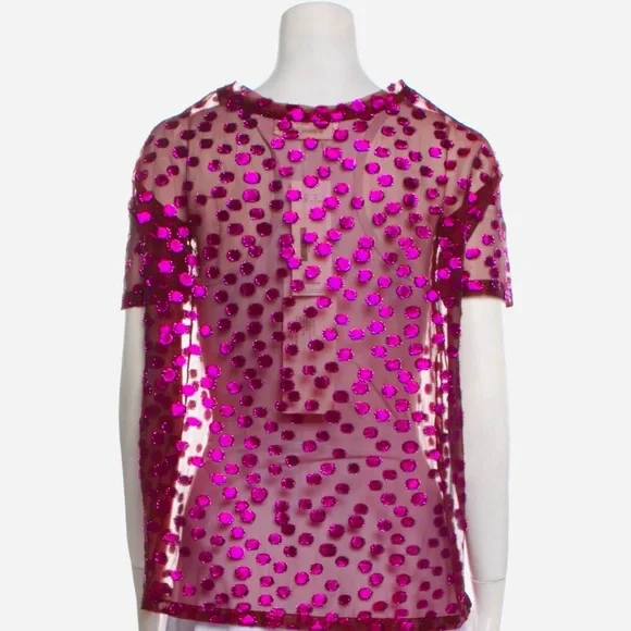 RYAN LO Silk Top Fuschia/ purple /pink S/M NWT - Picture 5 of 8